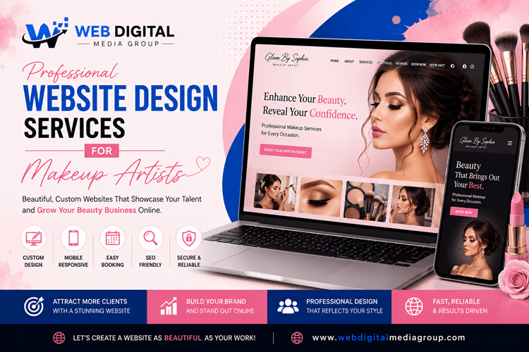 Professional Website Design Services for Makeup Artists by Web Digital Media Group