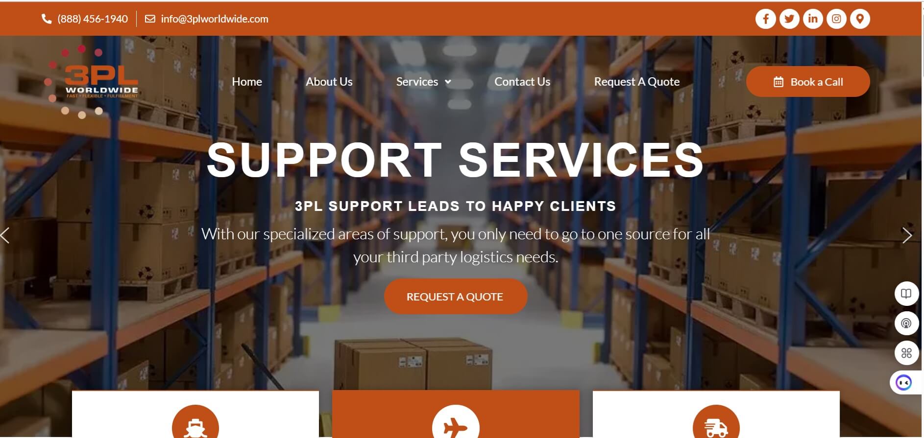 Web Digital Media Group Successfully 3PL Worldwide Website Design Project